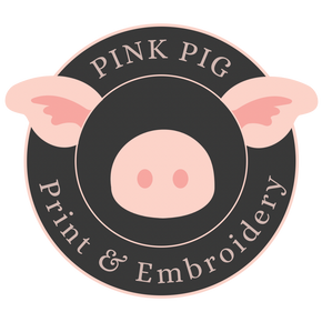 Pink Pig Print & Embroidery